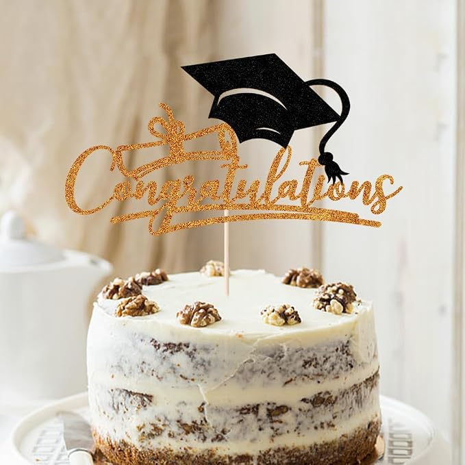 Congratulations 2026 Graduation Cake Topper,Congrats Grad Cake Decor - 2026 High School/College/Senior Graduation Party Decorations Supplies (Orange and black)