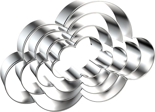 Cloud Cookie Cutter Set Large - 5 Inch, 4 Inch, 3 Inch, 2 Inch - 4 Pieces Cookie Cutters Shapes Sandwich Fondant Biscuit Clay Molds - Stainless Steel