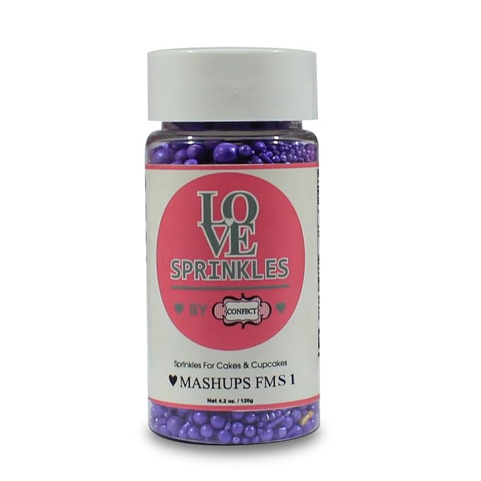 Confect Purple Sprinkles for Cake & Cupcake Decorating – Edible Jimmies and Pearl Sprinkles Mix for Birthday Desserts & Baking | Vegan, Gluten-Free, Soy-Free, Dairy-Free, Palm Oil-Free- 4.2 Oz