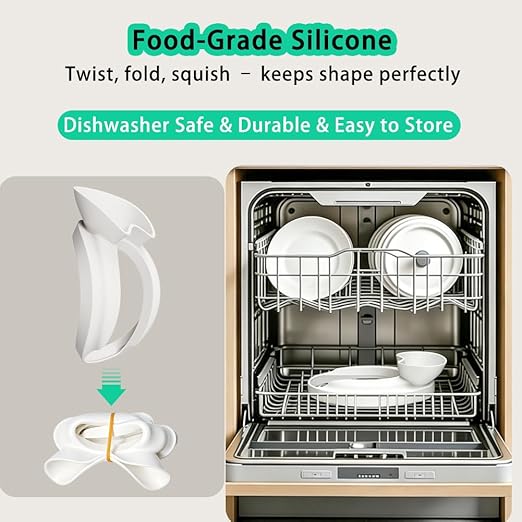 Silicone Flour Funnel with Pouring Shield for KitchenAid 4.5-5QT Mixer