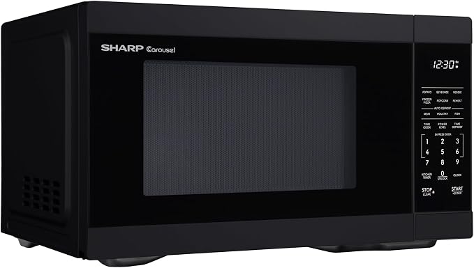 SHARP Countertop Microwave Oven with Removable 12.4" Carousel Turntable, 1000 Watt, 1.1 Cubic Feet, Black