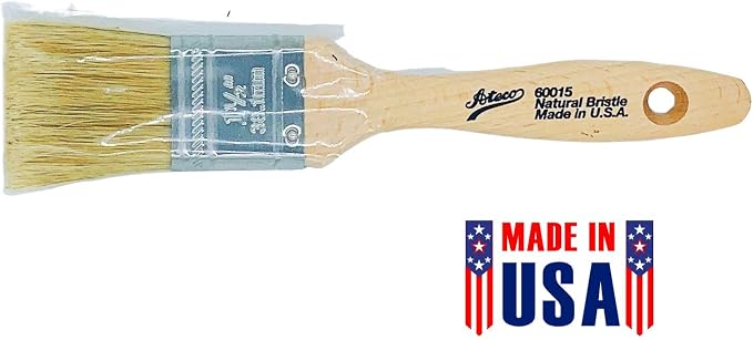 Ateco 60015 Pastry Brush - 1.5 Inch Natural Wood Boar Bristles Made in the USA - Kitchen Pastry Basting Brush
