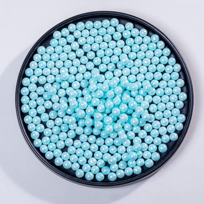 Light Blue Sprinkles Edible Pearls,Cake Sprinkles 130g 4.6OZ,Cookie Sprinkles,Sugar Pearl, Edible Candy Pearls for Cake Cupcake Decorationg (7mm-lightblue)