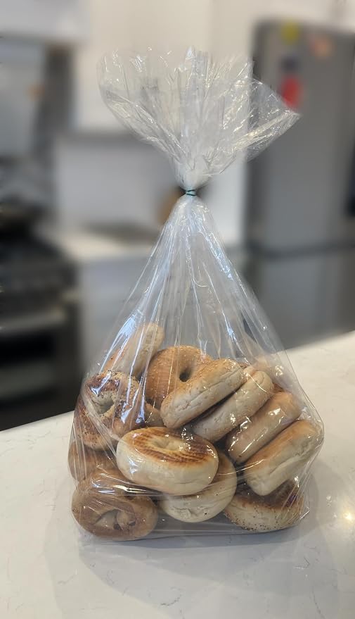 ROYALNA 50ct (12"x8"x30") Jumbo Bread Loaf Packing Bags, Reusable, Thick Clear Gusseted Grocery Bakery Bags (Jumbo 50ct 12x8x30)