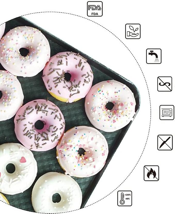 6 Cavity Donut Mold Silicone Non-stick Baking Tray Heat-resistant Reusable Folded Donuts Maker Colorful Soft Dessert Making Tool