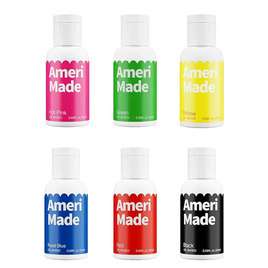 Amerimade Oil Based Food Coloring, 20ml Large Capacity Vibrant Food Coloring for Chocolate, Flavorless Food Dye for Baking, Fondant, Frosting & Cake Decorating (0.68 fl.oz)