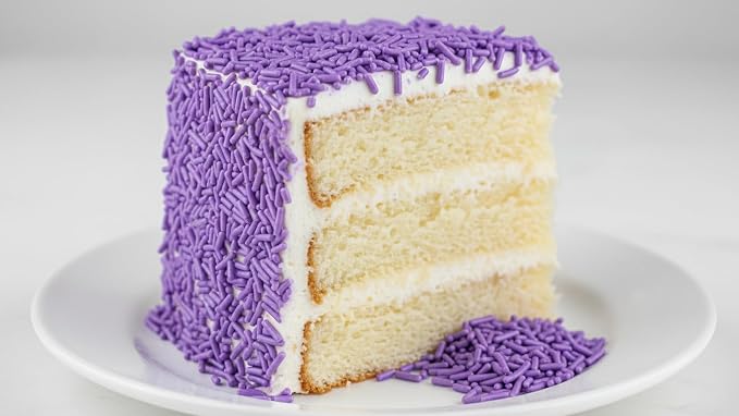 NCS Purple Jimmies Edible Sprinkles – Cupcake, Cake & Cookie Decorations, 7 oz