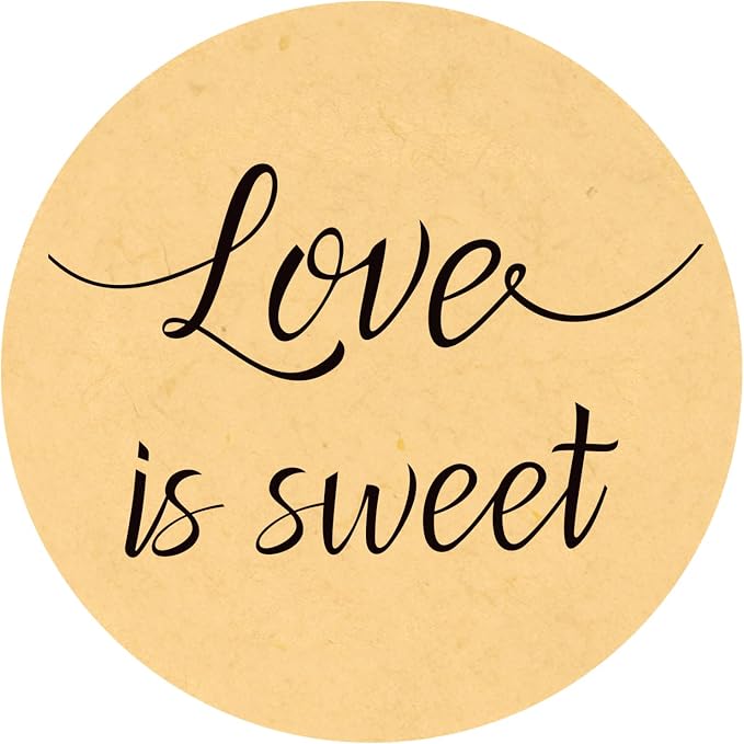 G2PLUS Love is Sweet Stickers Labels, Wedding Favor Label Sticker, 2 in Round Wedding Treat Sticker for Gift Wrapping, Anniversary, Engagement, Birthday, Baby Shower Party Favors