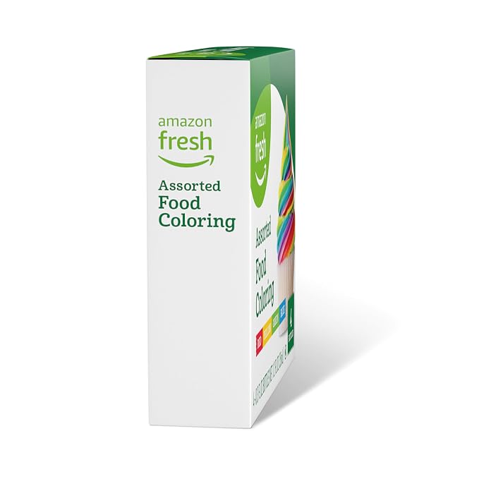 Amazon Grocery, Assorted Food Coloring, Contains Red, Blue, Green, Yellow Bottles, 0.3 Fl Oz (Pack of 8)
