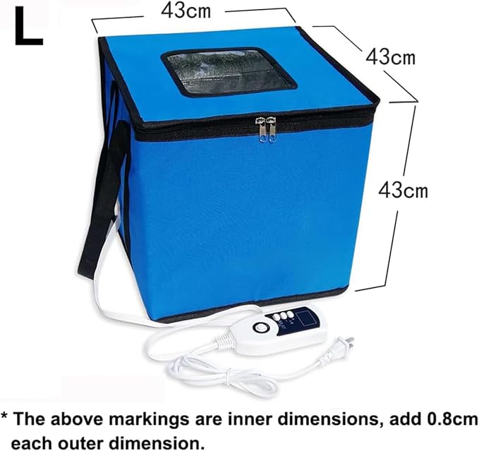 Portable Dough Proofer Box with Heater and Temp Control for Bread, Yogurt, and Soap Making - Includes Folding Fermentation Bag, Reusable
