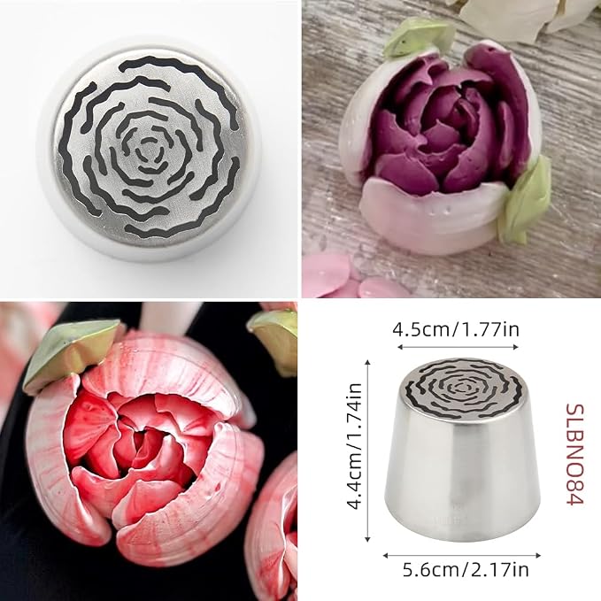 1 Piece Stainless Steel Extra Large Beautiful Flower Icing Tip,Cake Decorating Cream Piping Nozzle for Cupcakes Marshmallow Bouquet,Pastry Frosting Russian Piping Tip,Bakery Candy Craft Tools