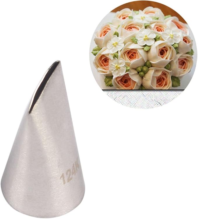 FantasyDay 5 piece Stainless Steel Rose Flower Piping Tips Piping Nozzles Cake Decorating Supplies Cookies Cupcake Icing Decorating Supplies Decorating Kits Frosting Icing Tips Baking Set Tools #4