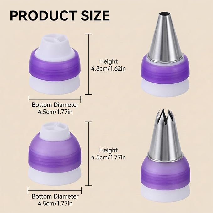 2 Pack Couplers for Piping Bags 3 Color Plastic Piping Couplers Adapter Swirl Twist For Icing Frosting Tips