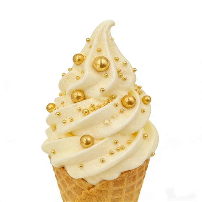 HeDeon&Rles Gold Pearls Sprinkles for Baking Gold Sprinkles 90g/3.17oz 4 Size Mix Edible Gold Preals for Cake Cupcake Pancake Ice Cream Decoration