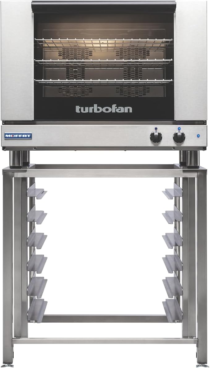Moffat Turbofan E28 Series Full Size Countertop Electric Convection Oven w/Stand, Single Deck, Manual Control, 220-240v/50/60/1ph