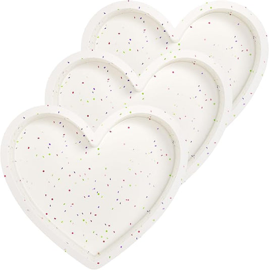 8 Inch Heart Shaped Silicone Cake Pans Set of 3, Large Nonstick Heart Baking Molds for Oven and Air Fryer, Food Grade Easy Release Heart Pan for Birthday Wedding Gift (Cream)