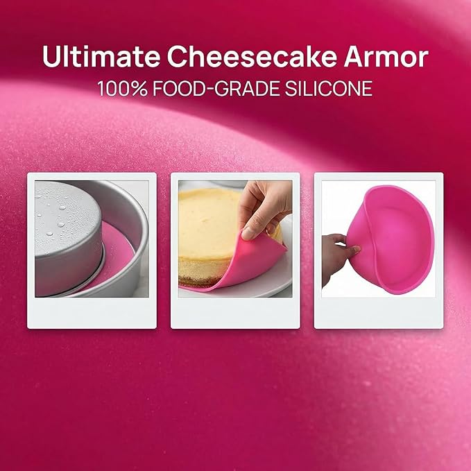 Baking Silicone 8-Inch/20cm Springform Pan Protector for 7 inch and 6 inch Round Cheesecake Silicone Baking Pan Accessories Preventing Water from Entering the Springform Pan