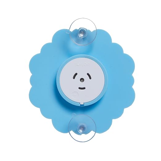 Taylor Daisy Dial Thermometer, 4-Inch Indoor Outdoor Silicone Suction Cup Thermometer, Weather-Resistant Temperature Gauge for Patio, Pool, Garden, or Garage, Blue