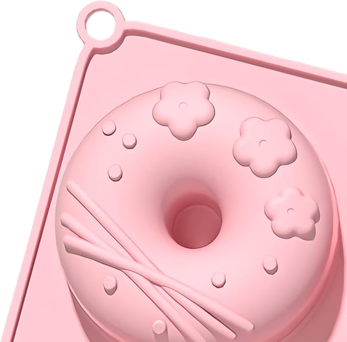 Donut Mold | 6-Cavity Safe Non-Stick Food-Grade Tray - Donut Silicone Mold - for Home Kitchen Cooking Indoor House Family Homemade Microwave Freezer Oven