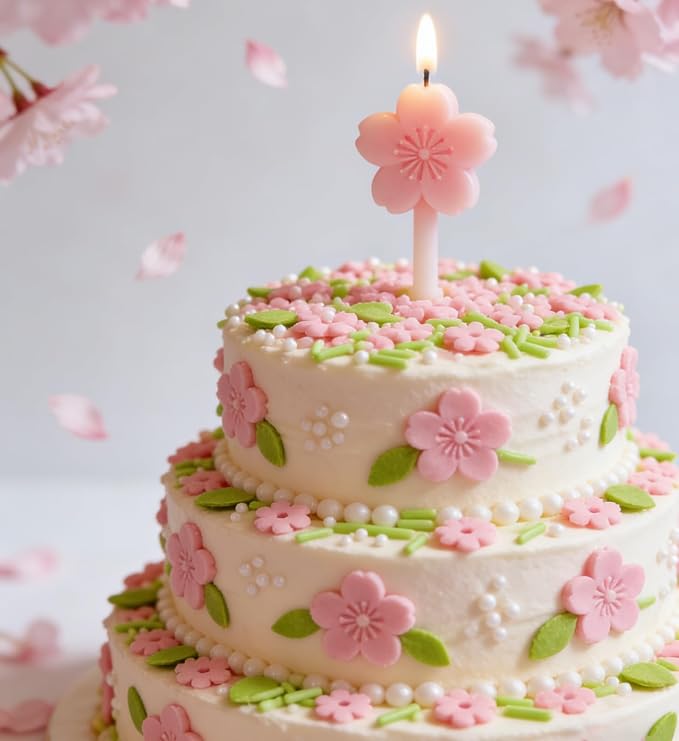 HeDeon&Rles National Cherry Blossom Festival Candy Sprinkles for Baking Edible Cake Decoration Icing Bread Pancake Cupcake Topper Wedding Birthday Christmas Halloween Supplies