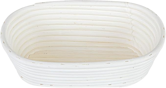 Restaurantware Bread Proofing Baskets 9 Inch Oval Pack of 10 Rattan Dough Fermentation Baskets With Cotton Liners, Oval Banneton Bread Rising Bowls For Home, Commercial, Artisanal Baking