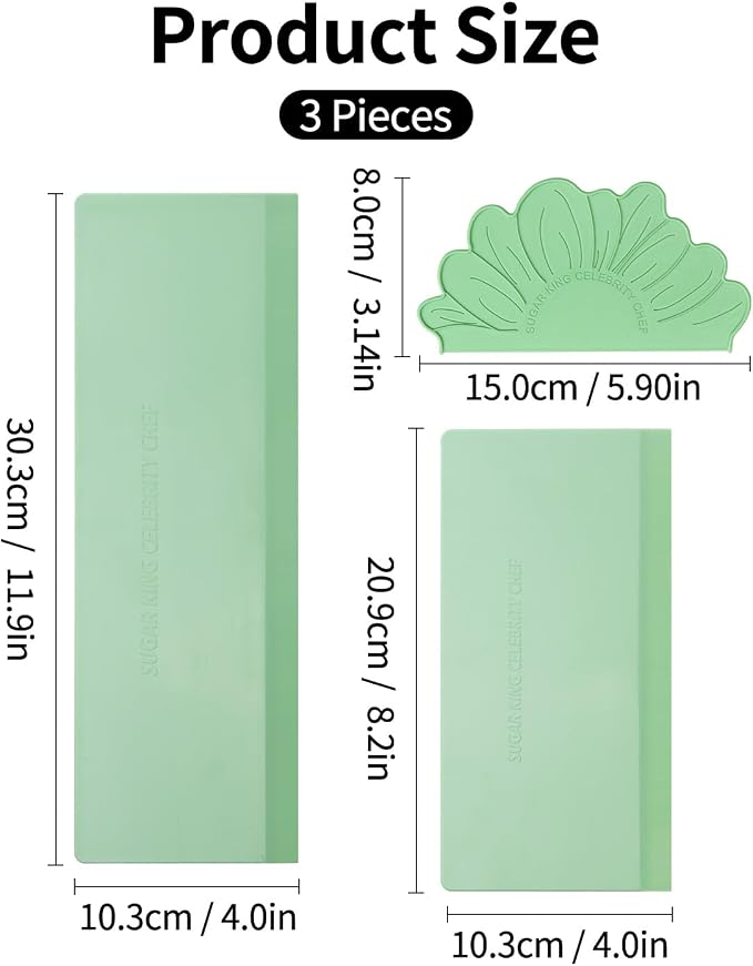 KALAIEN Cake Scraper, 2PCS Plastic Cake Decorating Comb Scraper,Icing Smoother Set For Buttercream Icing Cake Baking Tools