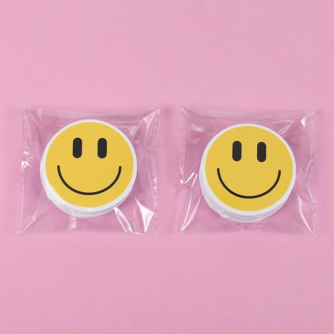 100PCS Smiling Stickers, Cute Water Bottle Stickers for Kids, for Teaching Rewards, Notebooks, Stationery, Luggage, Cartoon PVC Happy Sticker