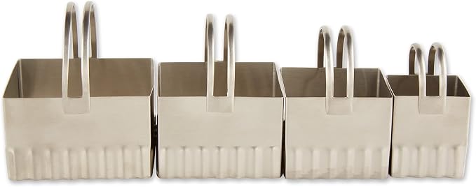 RSVP International Endurance Biscuit Cutters, Rippled Square Set of 4, Stainless