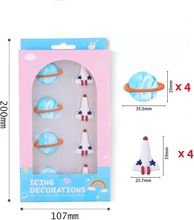 Edible Space Themed Big Planet Rocket Sugar Sprinkles Dessert sprinkles Cake Cupcake Toppers cookie decorations for cake Decorating