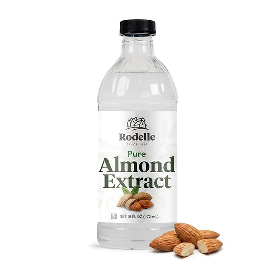 Rodelle Pure Almond Extract, Gluten Free, Kosher, Made in USA, 16 Fl Oz.