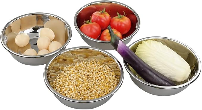 18/10 Stainless Steel Mixing Bowls, Nesting Bowls for Meal Prep, Serving, Baking, Set of 4
