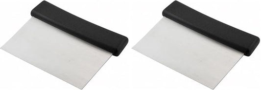 Winco Plastic Handle Winware Stainless Steel Dough Scraper 6 x 3 inches (Pack of 2)
