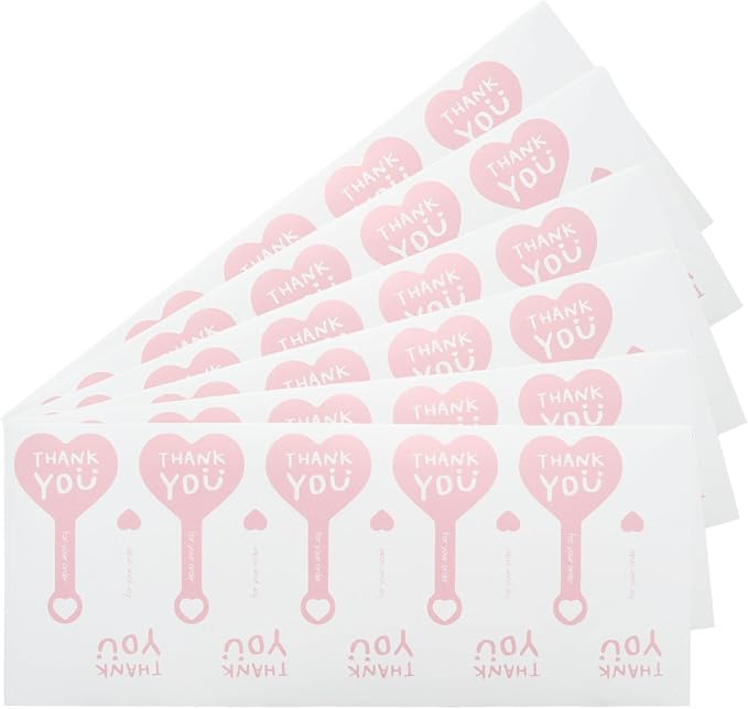300pcs Pink Handmade Food Baking Label Stickers for Baked Goods Packaging (StyleE)