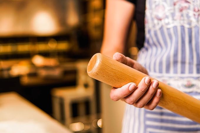 Rolling Pin for Baking Wood Rolling Pins 15.8-inch Dough Roller, Non-stick Pastry Dough Roller without Handles┃Perfect Gifts for Bakers