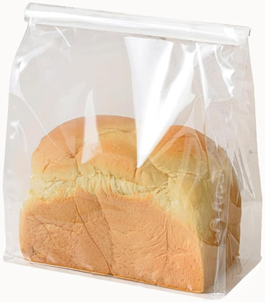 50 Pcs Bread Bags for Homemade Breads, 8.6 Inch Clear Bakery Bags with Tin Tie, Large Loaf Bag, Storage PackingBag for Foods