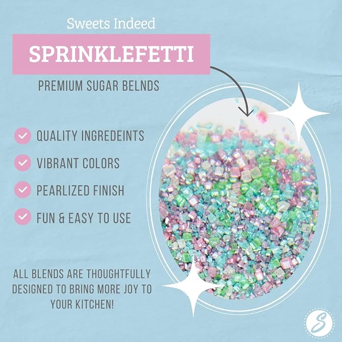 Sweets Indeed Sprinkles, Edible Sprinkle Sugar Mix, Perfect for Cake Decorations, Baking, Ice Cream, Cookies, Cupcake Topper, 5 ounces (Mermaid)