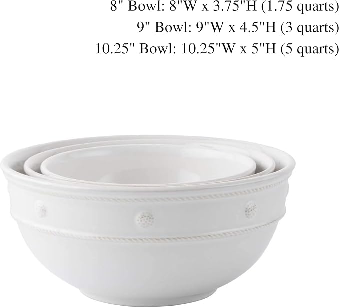 Juliska Berry & Thread Nesting Serving Bowl Set/3 - Whitewash
