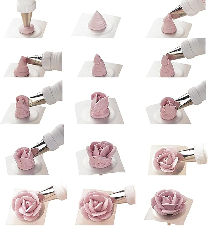 Icing Flower Tools with 7 Pcs Flower Piping Tips Set,4 Flower Nails Cake Decorating,2 Rose Flower Lifte,Create Stunning Floral Decorations