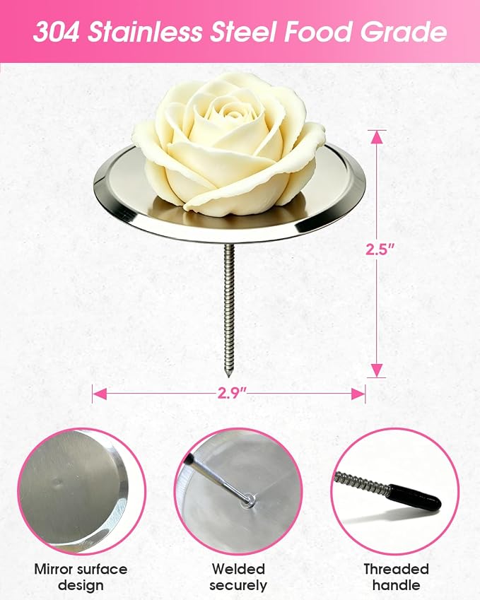 63 Pcs Stainless Steel Russian Piping Tip Set, 10 Flower Nozzles Baking for Flower Decorations: Roses, Tulips, Marshmallow Buttercream Bouquets, Cake Decorating Supplies for Wedding