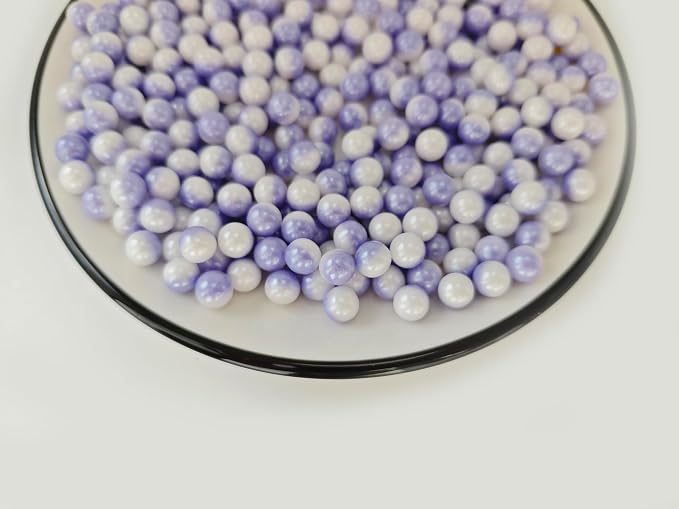 2 Colors in 1 Edible White & Purple Sugar Sprinkles, 4.23 oz Candy Pearls Ideal for Baking, Cake and Cupcake Toppers, Cookie Decoration, Ice Cream Topping (7mm)
