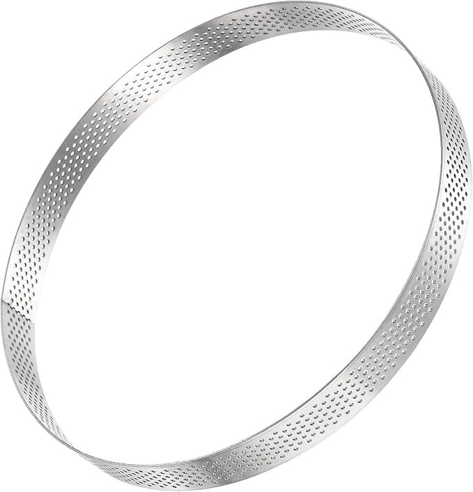 uxcell Stainless Steel Small Cake Rings, Perforated Cake Mousse Ring Kitchen Baking Heat-Resistant 7.1" Diameter, 0.8" Height,for Cake Dessert Biscuit Chocolate, Silver