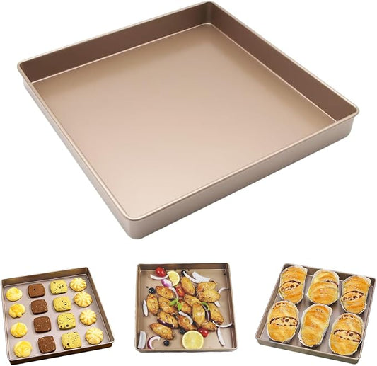 11 Inch Square Cake Pan, Deep Baking Pan Nonstick Cookie Sheet Brownie Cake Pa Toaster Oven Pans Bakeware, Easy Clean & Food Safe - Send Goods From Local Warehouse