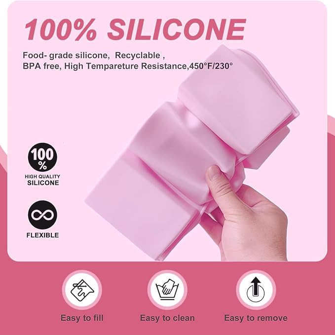 Soap Molds Silicone-2PCS 6 Cavities Rectangle Soap Mold,DIY Handmade Soap Mold for Soap Bath Bombs Shower Steamer Lotion Bars (Pink-rectangular)
