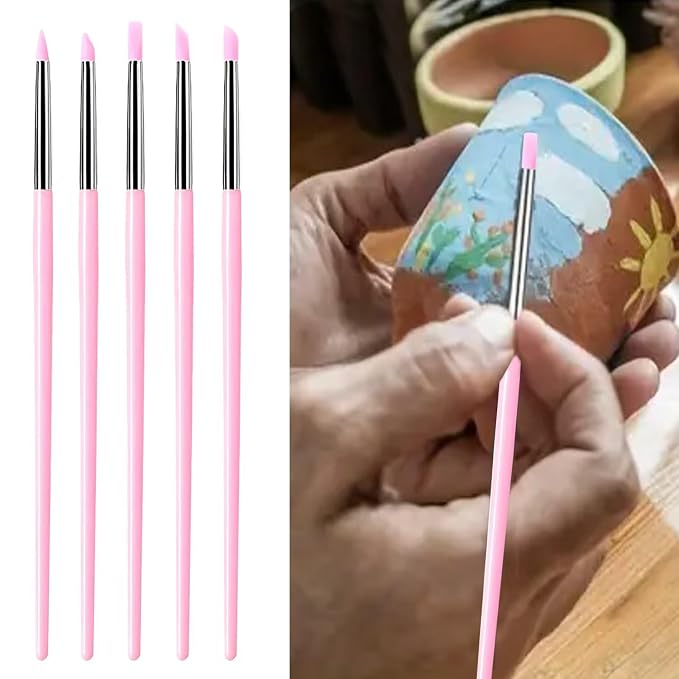 20Pcs Silicone Sculpting Tools, Colorful Clay Sculpting Tools, Multi-Shape Silicone Brushes, Pottery Modeling Tools for Polymer Clay, Ceramics, Nail Art, Fondant & Craft DIY