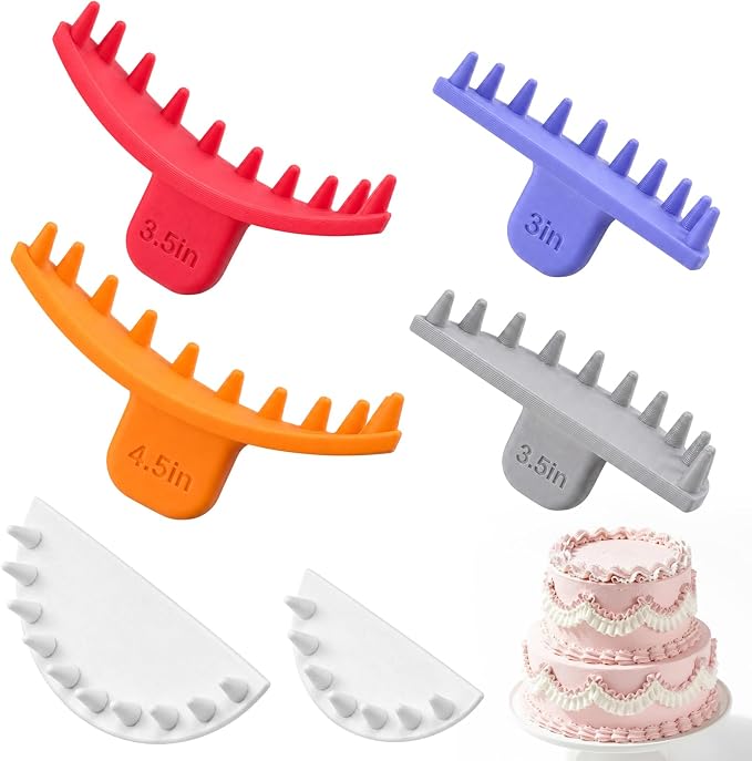 Hushee 6 Pcs Cake Arch Guide Tool Cake Decoration Tools Swag Marker Tool Piping Guide Multiple Sizes Arc Ruler Convenient for Controlling Size and Position for Cakes Piping Beginners and Bakers