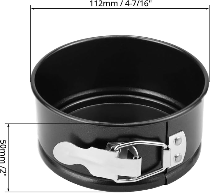 QWORK 4 Inch Springform Pan Set, Nonstick, Leakproof Mini Cheesecake Pans with Removable Bottom, Carbon and Stainless Steel Construction, 8 Pcs