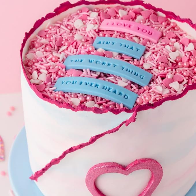 Sweets Indeed Valentines Day Heart Sprinkle Mix | Pink & White Jimmies, Sugar Pearls, Confetti Quins, Nonpareils & Heart Shapes | Baking & Decorating, 4 ounces