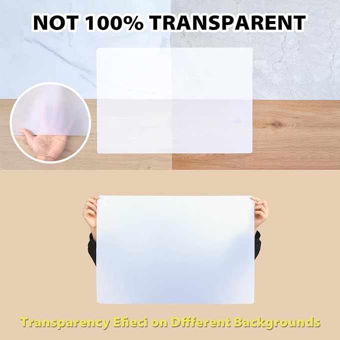 Thick Silicone Counter Mat Large 23.4"by15.6", Heat Resistant Mat for Kitchen Table/Countertop Protector/Non Stick Pastry Baking Placemats, Silicone Pad for Crafts Kids Super Kitchen White Translucent
