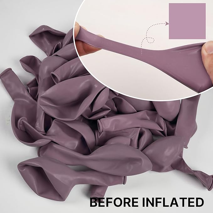 PartyWoo Dusty Purple Balloons 100pcs Different Sizes Pack of 18 12 10 5 Inch Lavender Boho Neutral Balloon Arch Kit for Baby Shower Graduation Butterfly Fairy Birthday Party Decorations Purple-F29