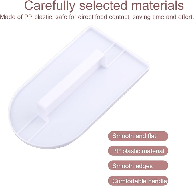 2pcs Fondant Smoother Tool, Professional Cake Scraper Smoother Plastic Icing Smoothing Paddle for Cake Decorating Sculpting Baking & Sugar Craft (White)